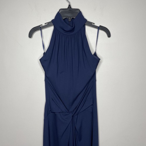 MICHAEL KORS COLLECTION Gown Women 4 Navy Blue High Neck Sleeveless Dress Italy - Picture 2 of 9
