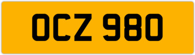 OCZ 980 O 3x3 DATELESS PRIVATE NUMBER PLATE OLLY OWEN OSCAR OLY OL OLIVIA ORLA