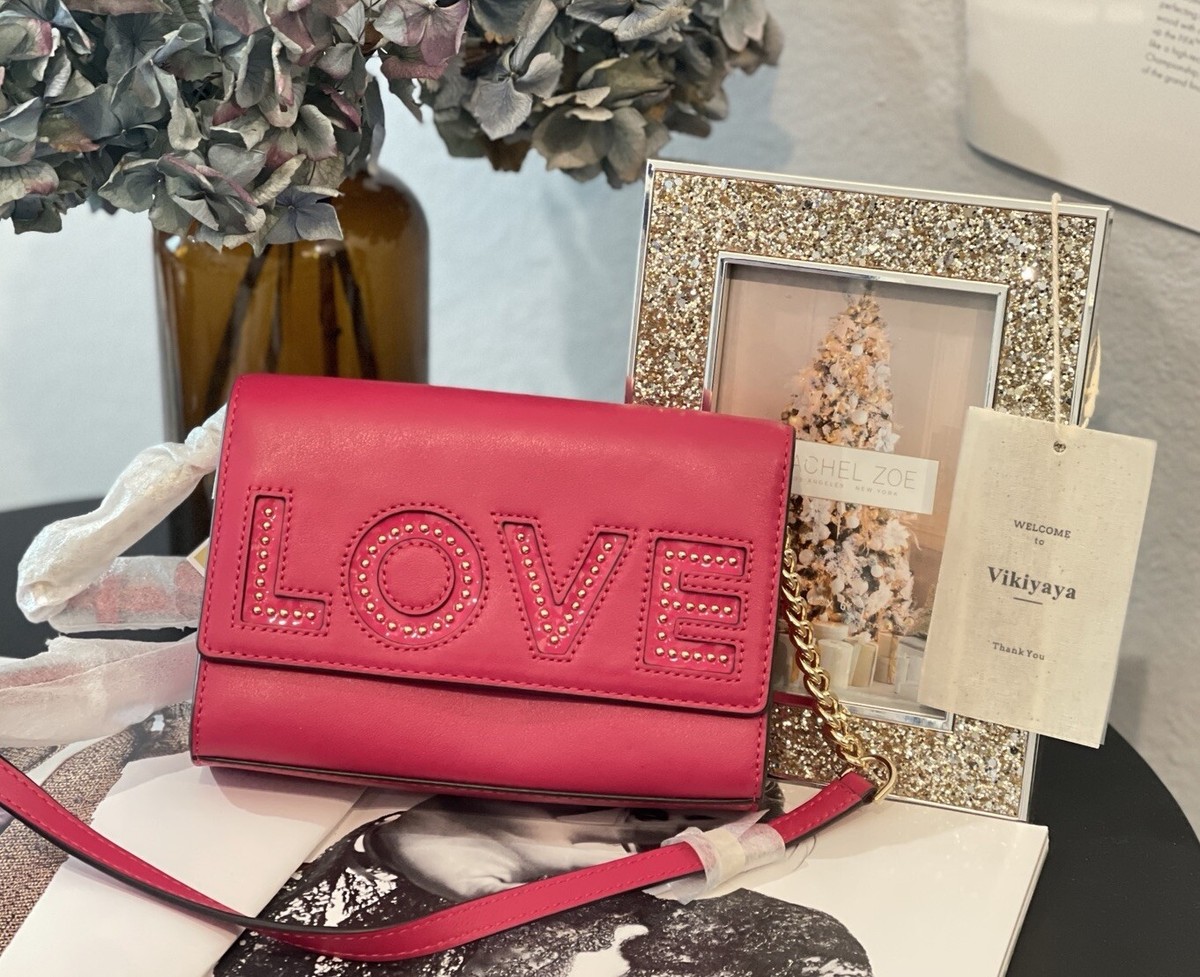 NWT Michael Kors Ruby Ultra Pink Leather Md Clutch/Crossbody Bag