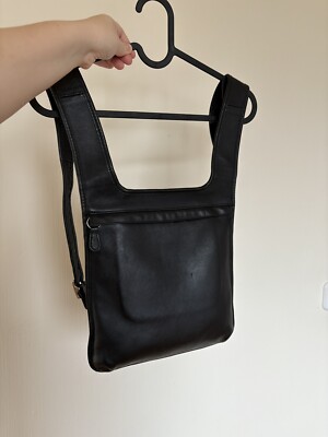 True Vintage Coach Slim Hippi 90s Rucksack Backpack 9405 Black Leather Silver