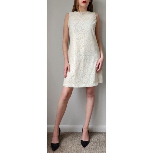 Tabitha Sensational Shift Ivory Lace Dress 2 Keyhole Back Bridal Bride Anthro Tabitha Sensational Shift Ivory Lace Dress 2 Keyhole Back Bridal Bride Anthro