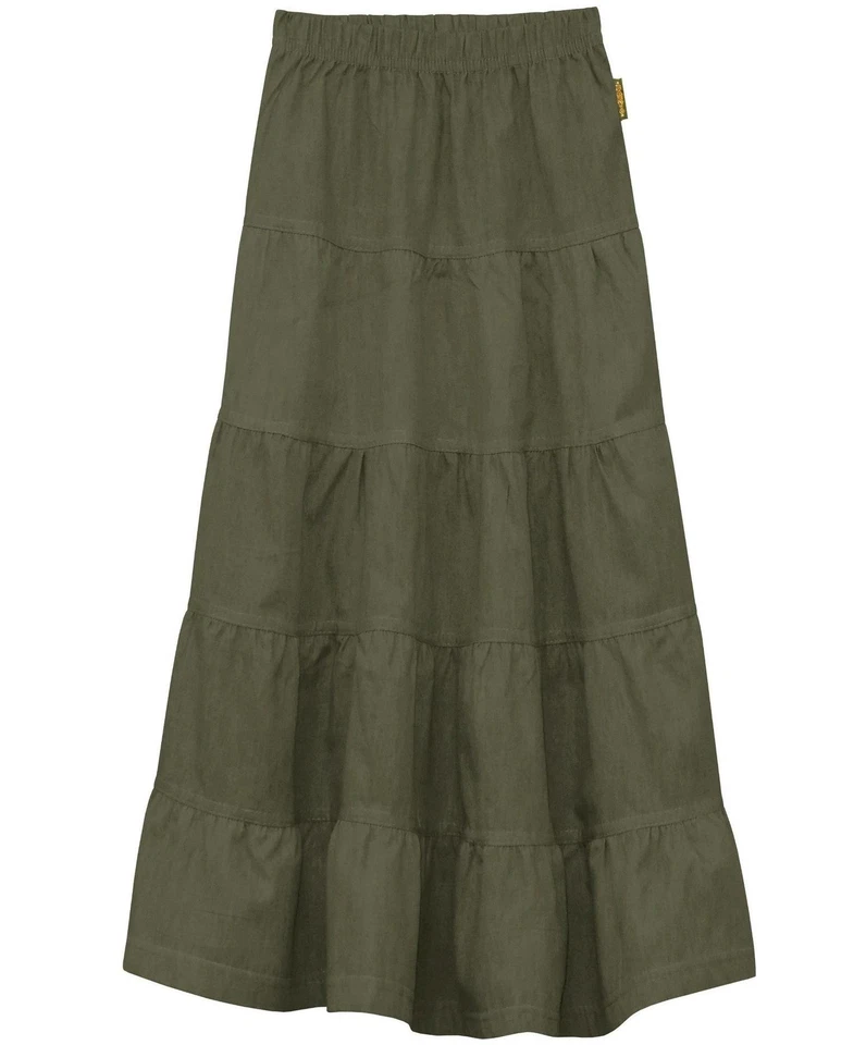 Girl's Ankle Length Long Denim 5 Tiered Skirt - Image 2 of 4
