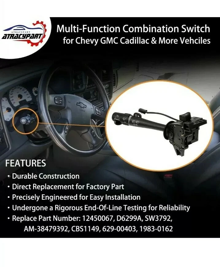 87TN98H Headlight Dimmer Switch Fits 2003-2006 Chevy Silverado 3500 - Image 2 of 4