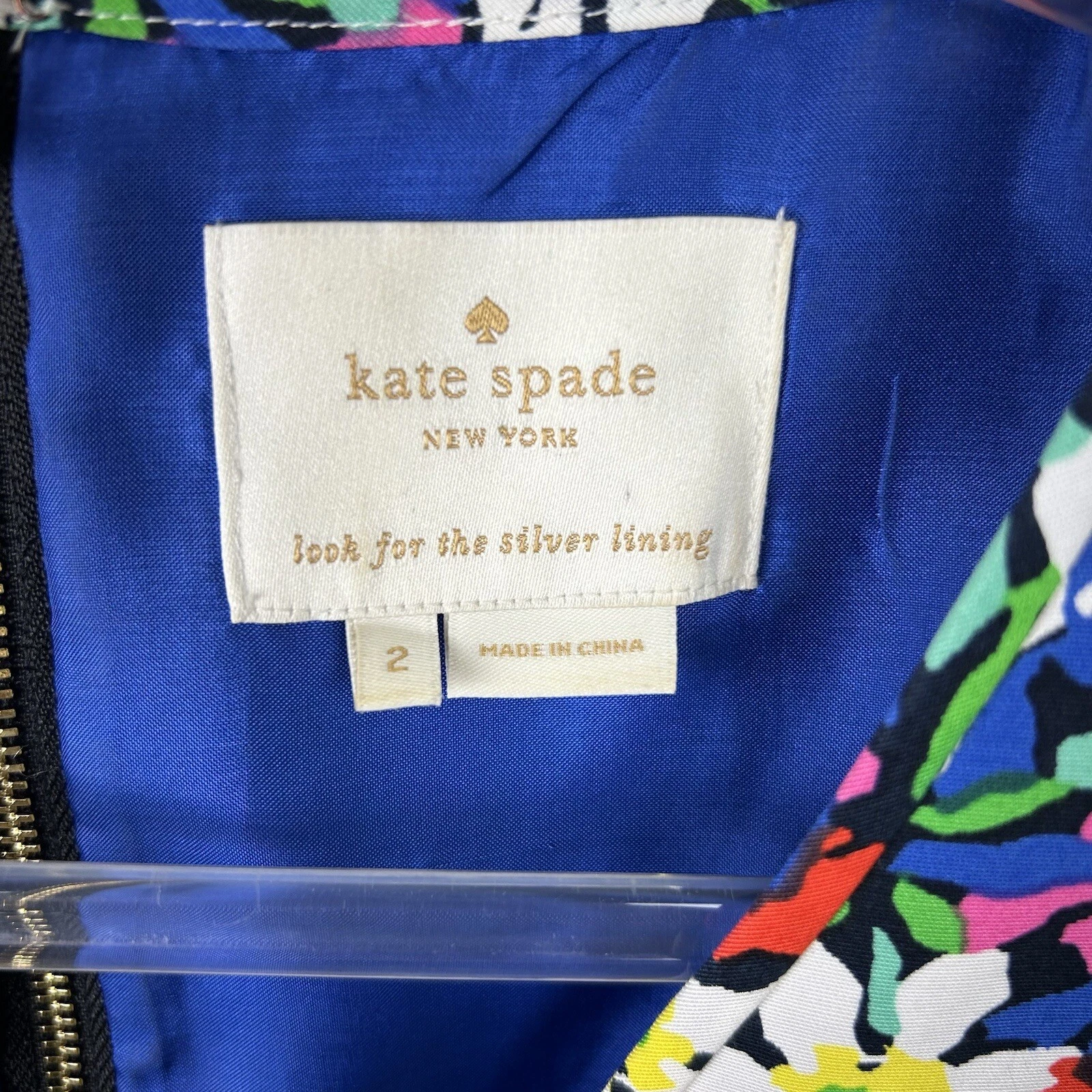 Abito in guaina floreale Kate Spade Mira in piena fioritura multicolore blu brillante seta 2