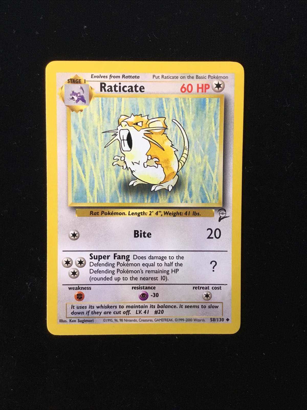 Pokémon TCG Raticate Base Set 2 58/130 Regular Uncommon NM NP