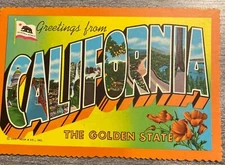 Vintage "Greetings From California" Postcard By Tichnor Bros. Inc.