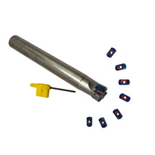 End Mill Tool Holder 20mm Shank  Boring bar with 10pcs LNMU03 Milling Inserts