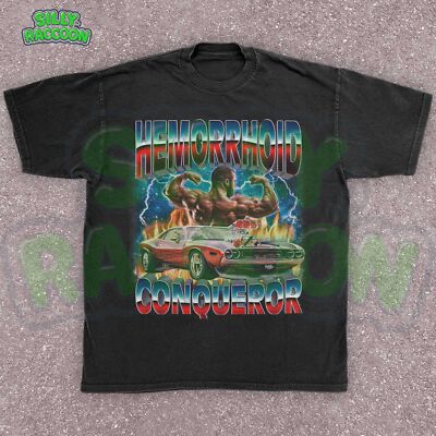 Funny Bodybuilder Mens Shirt, Hemorrhoid Conqueror Gym Tee, Gag Gift for Him