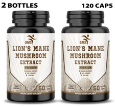 Lion's Mane Mushroom Extract Cognitive Support Focus Organic 120 Veggie Capsules