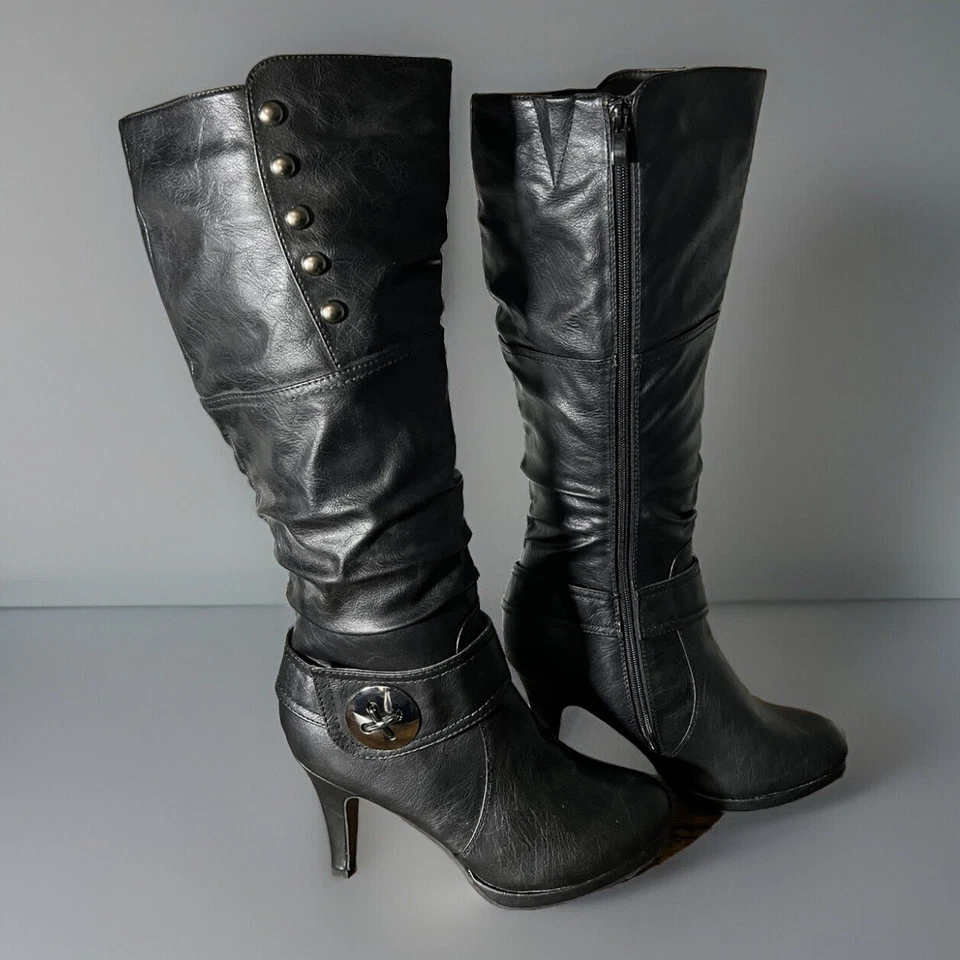 Botas de tacón alto Top Moda para mujer punta redonda Foto 2 de 4