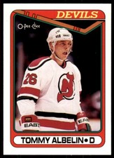 1990-91 O-Pee-Chee Tommy Albelin . New Jersey Devils #323