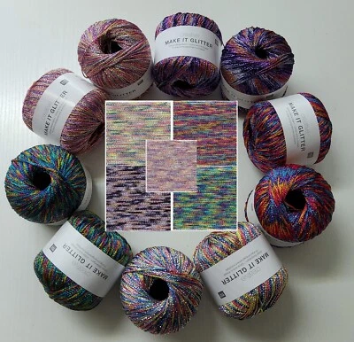 Rico Glittergarn Creative Make it GLITTER 25 Häkelgarn, Beilaufgarn, Glitzergarn