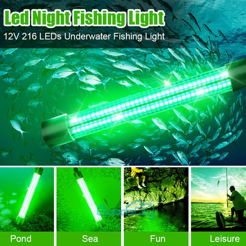 9000000Lumens 12V LED Green Underwater Fishing Light Lamp Fish Attract Bright - Picture 2 of 75