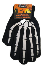 Adult White Skeleton Black Magic Gloves New 1 Size fits most