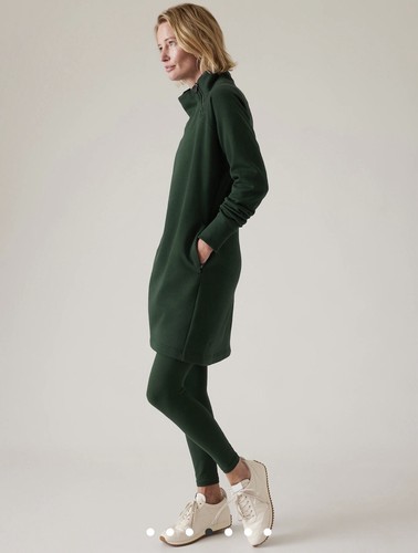 Athleta Cozy Karma Sweatshirt Dress Size S Small Seaweed Snack #787313 - Picture 4 of 8