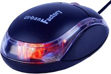 Urban Factory Crystal Wired Universal Optical LED Mouse for PC Laptop MAC Linux