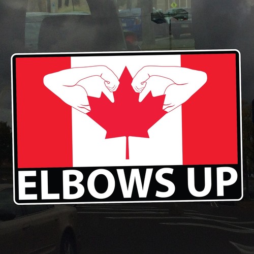 Canada Elbows Up Decal - Flexing Against Tyranny - Vinyl Sticker for Cars - Picture 2 of 6