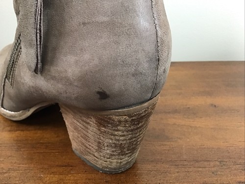 Dune London Suede Women's Zip Ankle Heel Boots Tan Beige Brown Size 38 Sz 7.5-8 - 第 5/14 張圖片