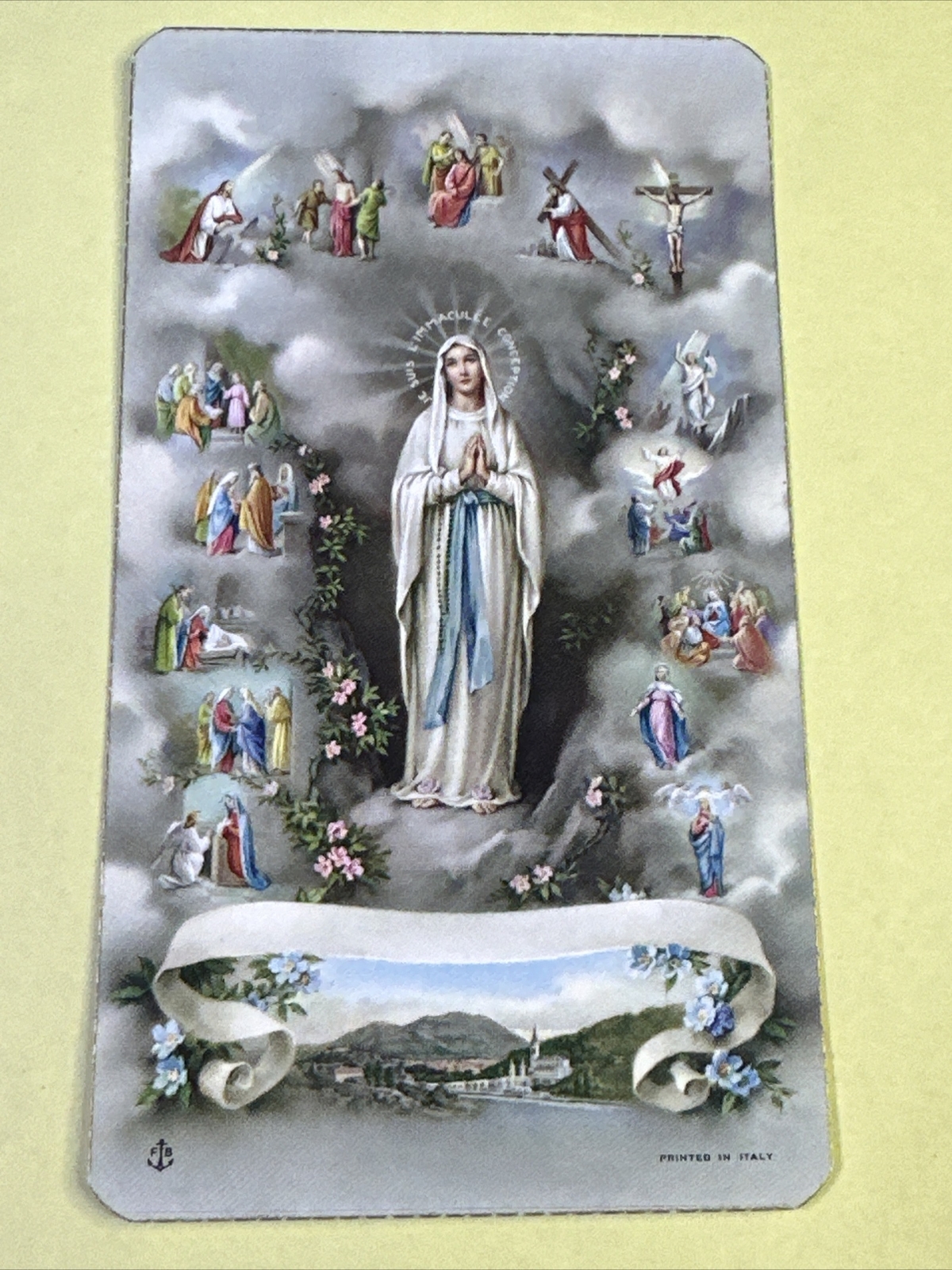 PREGHIERA ALLA VERGINE SANTA ABATE PERREYVE 1691  - Santino  immagine sacra
