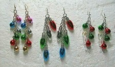 Holiday Earrings Bells  Lights 2" Dangle Wire - Three to Choose From