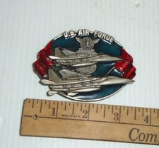 Vintage Blue Bergamot Belt Buckle US Air Force Brass Works 1982 USA Made