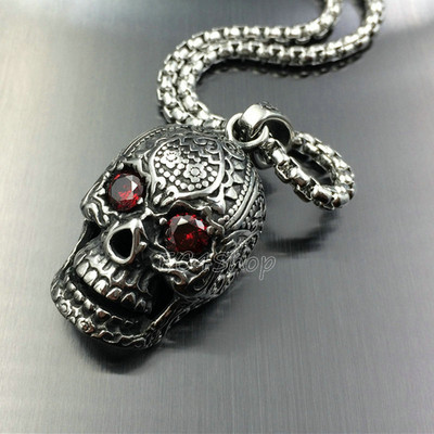 (フィリッププレイン) 3D Skull Crystal Cable Chain Necklace Philipp Plein Mens Gold 3D $kull Crystal Cable Chain