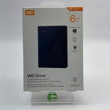 New Western Digital WD Drive 6TB Portable USB-C HDD WDBRBU0060BBL-WEWM