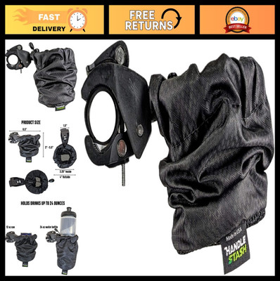 HandleStash Shock-Absorbing Bike Cup Holder (Double Black Diamond) | Fits All Ha