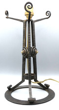 Pied de lampe fer forgé Art Déco Majorelle Dubois ? pour obus Muller Daum
