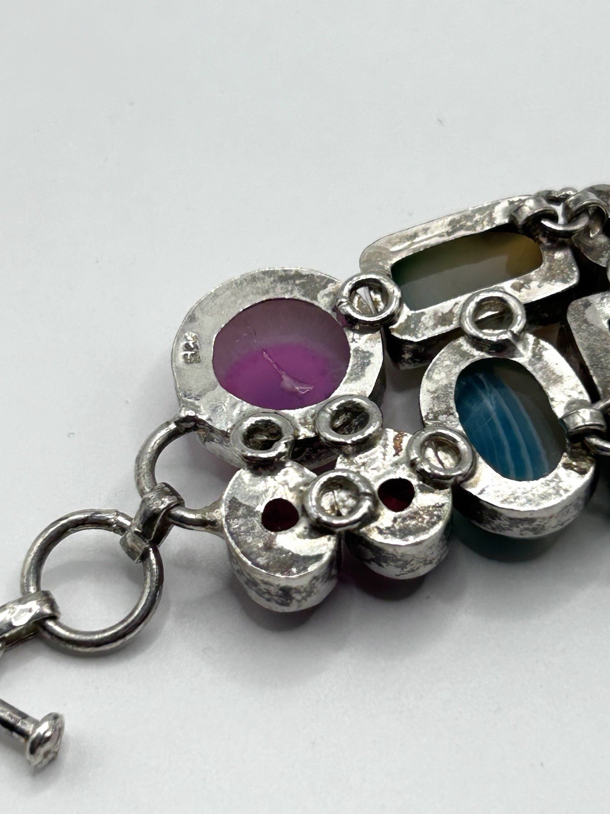Multi Gemstone Sterling Silver Chunky Statement B… - image 5