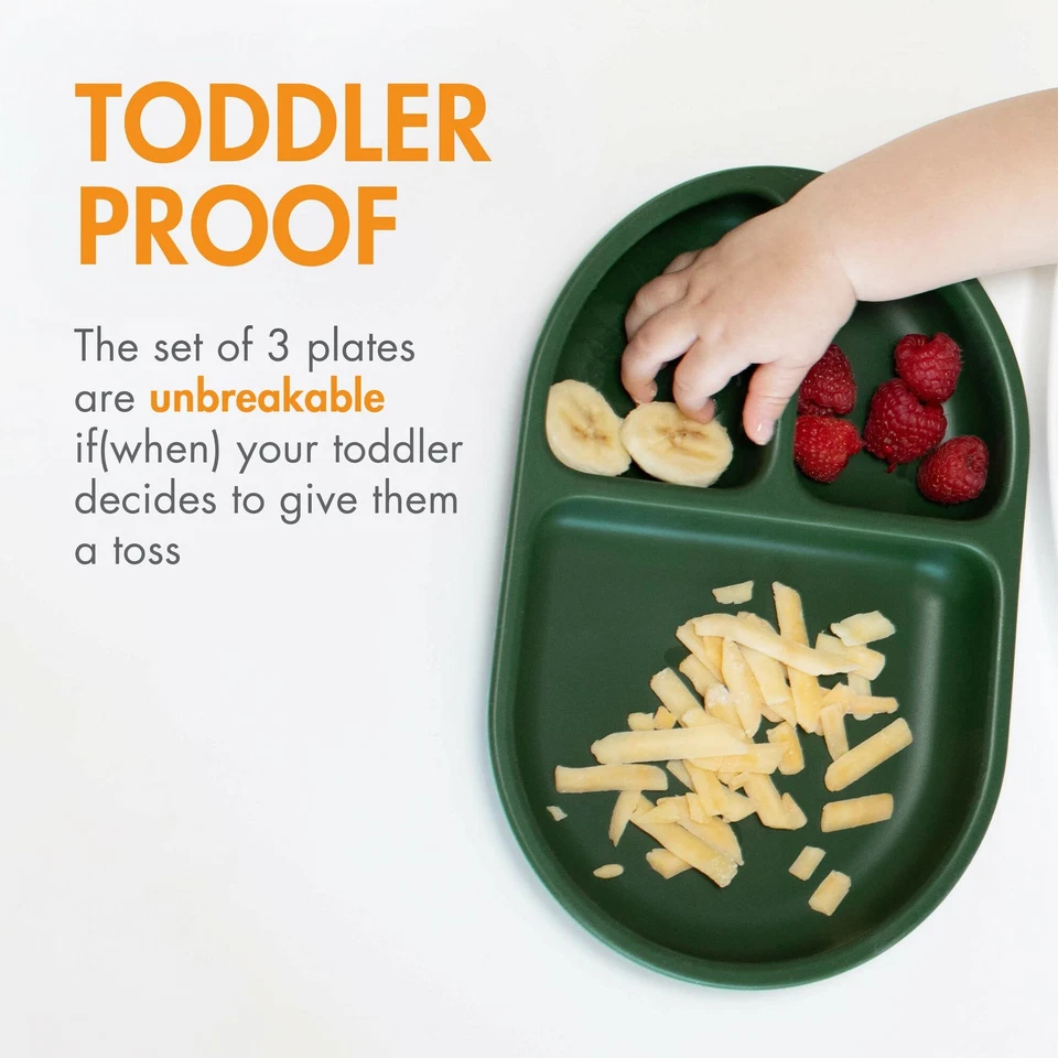 Juego de platos de silicona irrompibles para lavavajillas CHOW aptos para microondas azul Foto 2 de 4