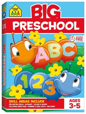 School Zone - Big Preschool Workbook - 320 Pages, Ages 3 to 5, Colors, Shape...