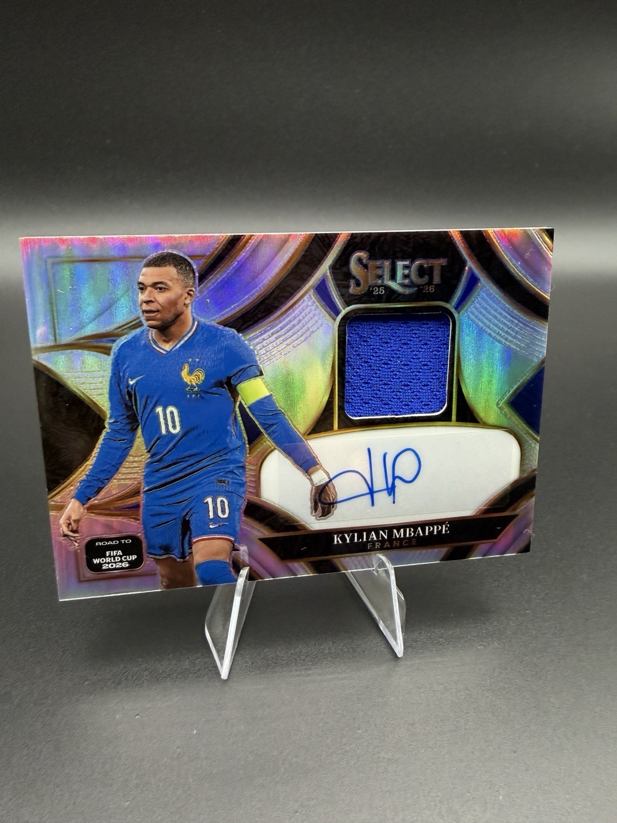 2025-26 Kylian Mbappe Select Road to World Cup Patch Autograph  view 4