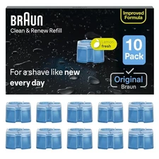 Braun CCR Refill Cartridges – Clean & Renew Shaver Cleaner, 10-Pack