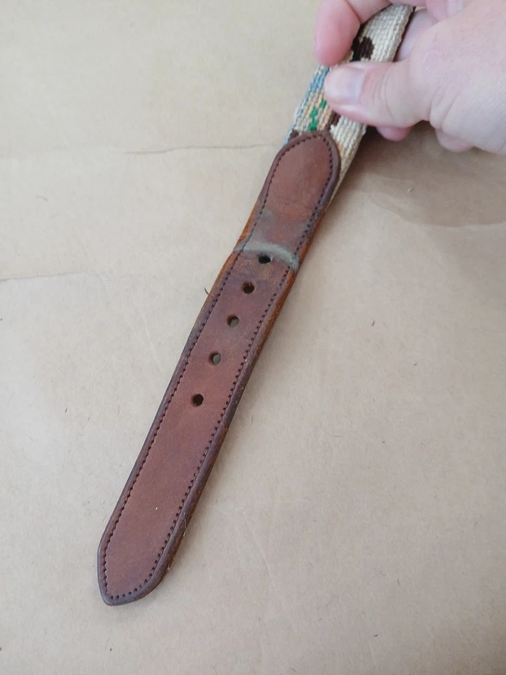 Vintage Leather & Embroidered Ducks Belt Womens 38" - Image 4 of 4