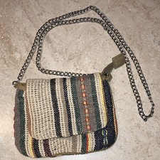 Multicolor Striped Boho Small Rectangle Cross...