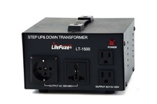 Littelfuse 1500W Universal Voltage Converter Transformer Black 110V to 220V