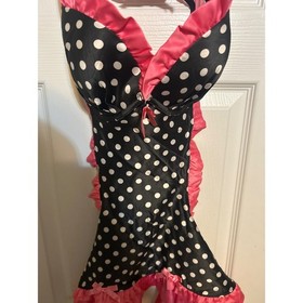 Victoria's Secret Sexy Little Things Polka Dot Ruffle Apron Chemise  36C