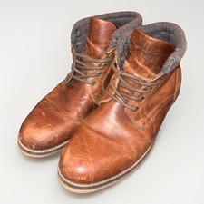 DOUBLE H BROWN LACE UP Leather Geoff Leather Boots 12