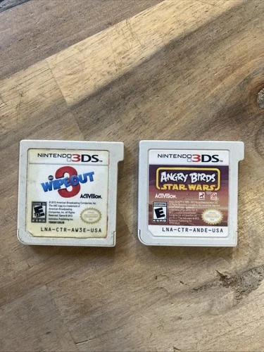 Nintendo 3DS Game Lot Angry Birds Star Wars & Wipeout 3 Cartridges Only