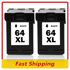 2-PK 64 XL Black Ink Cartridges for HP 64XL Envy Inspire 7258e 7950e 7955e 7255e
