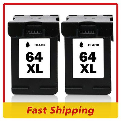 2 Pack Black 64XL Ink Cartridge 64 XL for HP ENVY 7820 7130 6232 7158 Printer