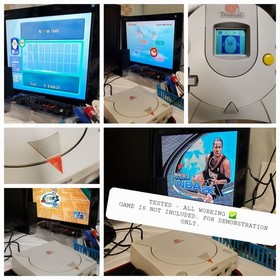 Sega Dreamcast (HKT-3020) Console w. Controller, VMU & Cables - TESTED✅️