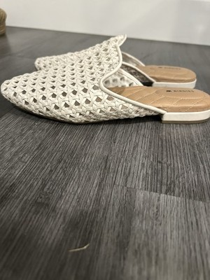 NEW Birdies Women The Dove Faux Leather Mules Flats Size 8 White Ivory Cream