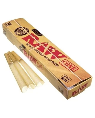 RAW SPORTS Raw Classic King Size Mega Pack 32 Cones - Pre Rolled Rolling Papers