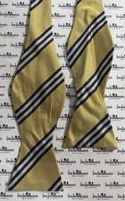 Brooks Brothers Yellow With White Striped Design Bow Tie New With Tags 