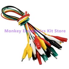 10PCS 46cm Double-ended Crocodile Clips Cable Alligator Jumper Wire Test Leads