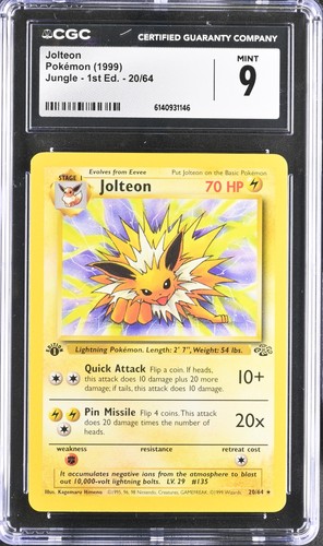 Jolteon (1st Edition) graded CGC 9 for sale on eBay
