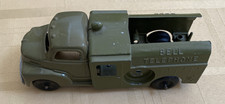 VINTAGE HUBLEY KIDDIE TOY BELL TELEPHONE METAL TRUCK GREEN