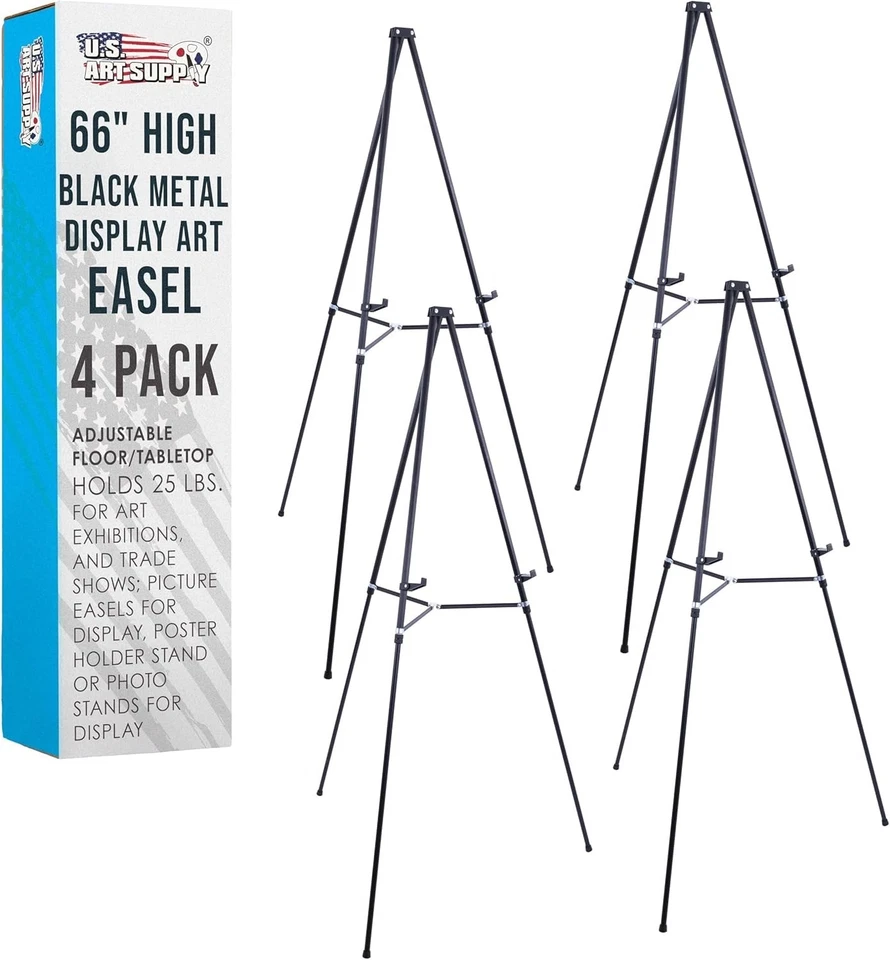 Large Black Telescoping Easel Stand 4 Pack - Image 3 of 4